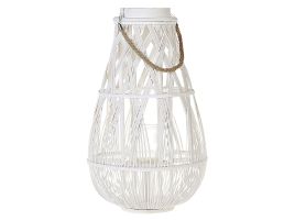 Wooden Candle Lantern 56 cm White TONGA