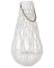 Wooden Candle Lantern 77 cm White TONGA