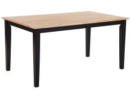 Wooden Dining Table 120 x 75 cm Light Wood and Black HOUSTON