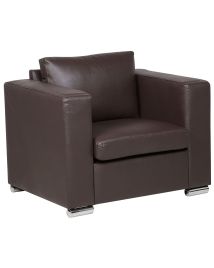 Leather Armchair Brown HELSINKI