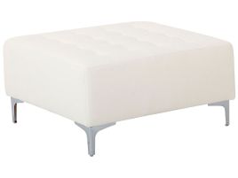 Faux Leather Ottoman White ABERDEEN