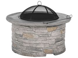 Round Fire Pit Grey TAMBORA