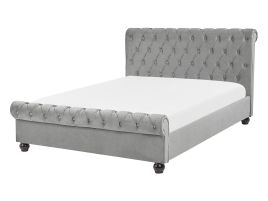 Velvet EU Double Bed Light Grey AVALLON