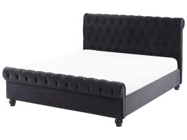 Velvet EU Double Bed Black AVALLON