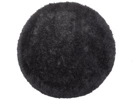 Shaggy Round Area Rug 140cm Black