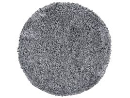 Shaggy Round Rug 140cm Black and White