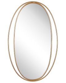 Oval Steel Wall Mirror 55x90cm Gold