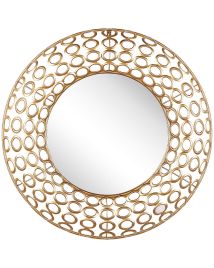 Round Steel Wall Mirror 80cm Gold