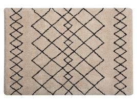 Area Rug 140x200 Beige and Black