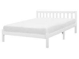 Wooden EU King Size Bed White FLORAC