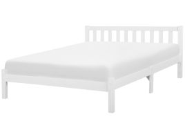 Wooden EU Super King Size Bed White FLORAC