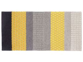 Wool Area Rug 80x150cm Yellow and Grey