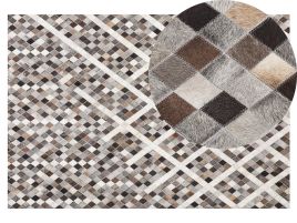 Cowhide Area Rug 140x200cm Grey and Brown