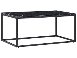 Marble Effect Coffee Table Black DELANO