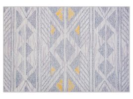 Area Rug 140x200cm Grey with Yellow