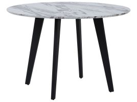 Round Dining Table âŒ€ 110 cm Marble Effect with Black MOSBY
