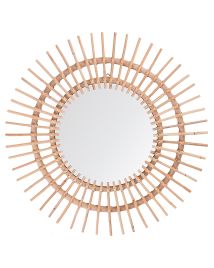 Rattan Sunburst Wall Mirror 76cm Natural
