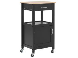 Kitchen Storage Trolley Black SIENA