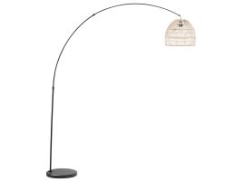 Floor Lamp with Rattan Shade Black GUAVIARE