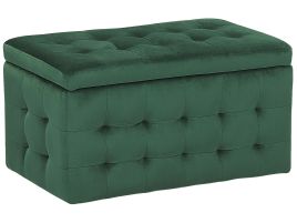 Velvet Storage Ottoman Green MICHIGAN