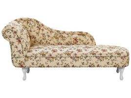 Left Hand Chaise Lounge Flower Print Beige NIMES