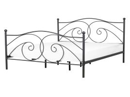 Metal EU Double Size Bed Black DINARD