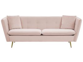 3 Seater Velvet Sofa Pink FREDERICA