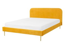 Velvet EU Double Size Bed Yellow FLAYAT
