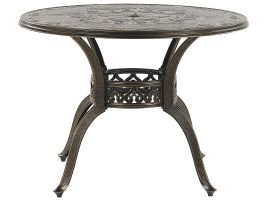 Round Garden Dining Table ⌀ 100 cm Brown SAPRI