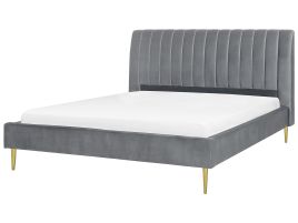 Velvet EU Super King Size Bed Grey MARVILLE