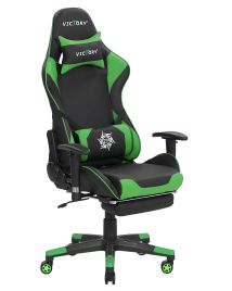 Gaming Chair Black with Green VICTORY