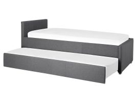 Fabric EU Small Single Trundle Bed Grey MARMANDE
