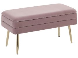 Bedroom Storage Bench Pink DURHAM