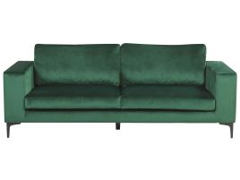3 Seater Velvet Sofa Green VADSTENA