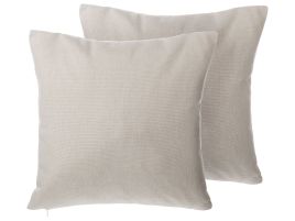 Set of 2 Studded Cushions 45x45cm Beige