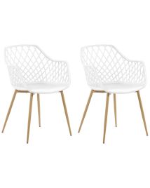 Set of 2 Dining Chairs White NASHUA