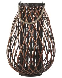 Wooden Candle Lantern 60 cm Brown KIUSIU