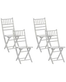 Set of 4 Wooden Chairs Silver MACHIAS