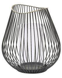 Metal Candle Lantern 22 cm Black THURSTON