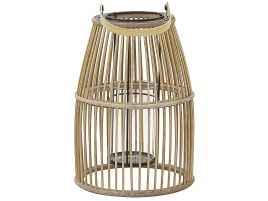 Bamboo Candle Lantern 32 cm Beige HOSTE