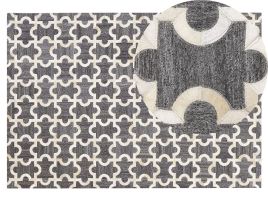 Cowhide Area Rug 140x200cm Grey and Beige