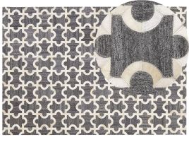 Cowhide Area Rug 160x230cm Grey and Beige