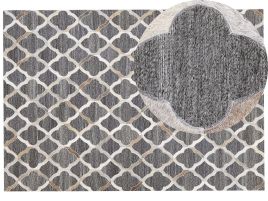 Cowhide Area Rug 160x230cm Grey and Beige