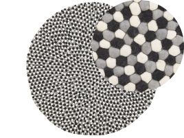 Round Felt Ball Area Rug 140cm Multicolour