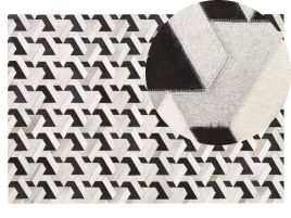Cowhide Area Rug 140x200cm Black and Grey