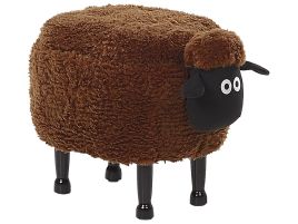 Fabric Storage Animal Stool Brown SHEEP