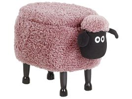 Fabric Storage Animal Stool Pink SHEEP