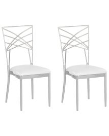 Set of 2 Dining Chairs Silver GIRARD