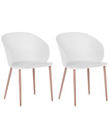 Set of 2 Dining Chairs White BLAYKEE