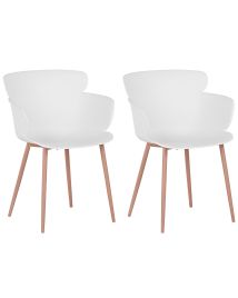 Set of 2 Dining Chairs White SUMKLEY